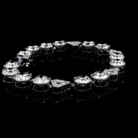 30.17 Ct Round Lab Grown Diamond 14K Gold Bracelet
