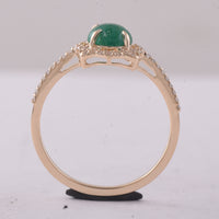 0.93 Ct Round Emerald 9K Gold Ring