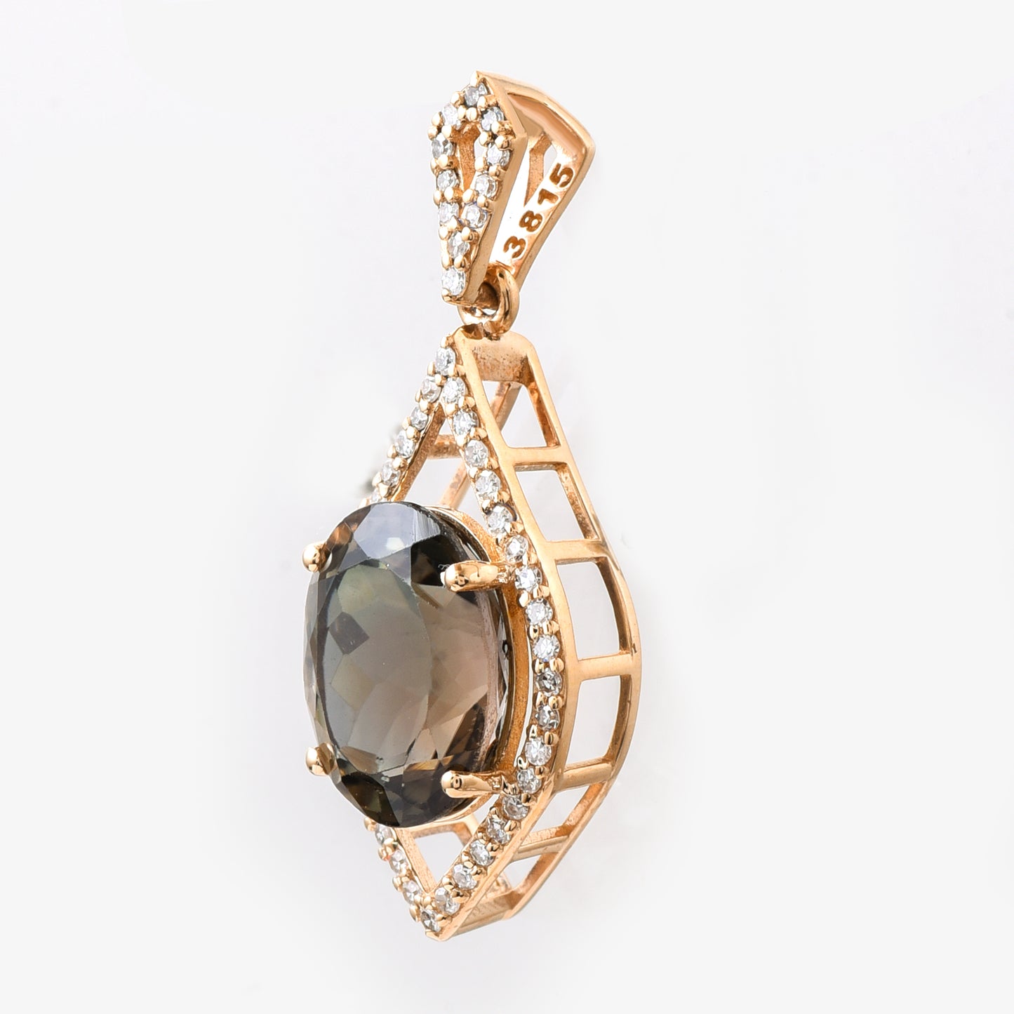 3.01 Ct Oval Mixed Cut Natural Tourmaline 14K Gold Pendant