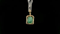 3.62 Ct Cushion Natural Emerald 14K Gold Pendant