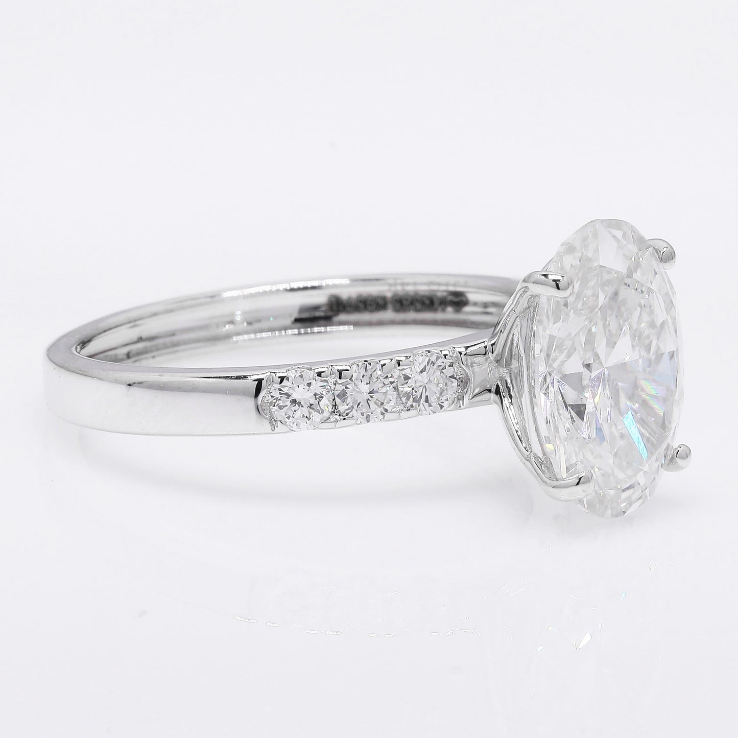 3.19 Ct Oval Brilliant Lab Grown Diamond 14K Gold Ring