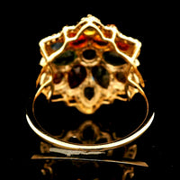 4.15 Ct Pear Multi Sapphire 14K Gold Ring