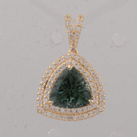 1.64 Ct Trillion Tourmaline 9K Gold Pendant