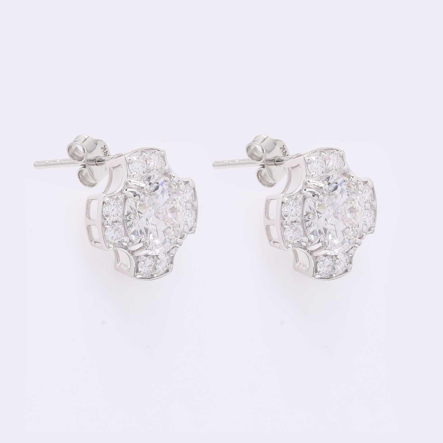 3.70 Carats Lab Grown Diamond 14K Gold Earrings