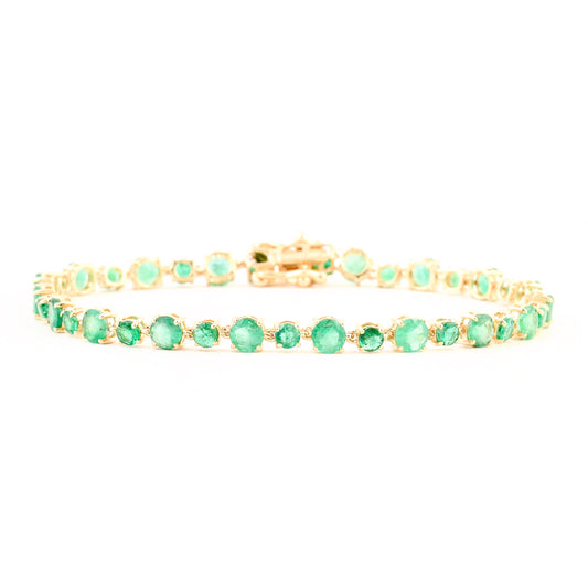 6.50 Carat Emerald 14K Gold Bracelet