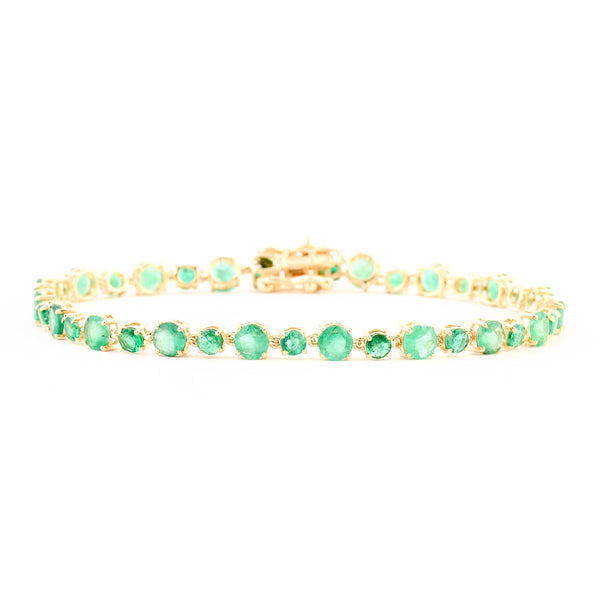 6.50 Carat Emerald 14K Gold Bracelet