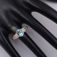 1.75 Ct Oval Blue Topaz 9K Gold Ring