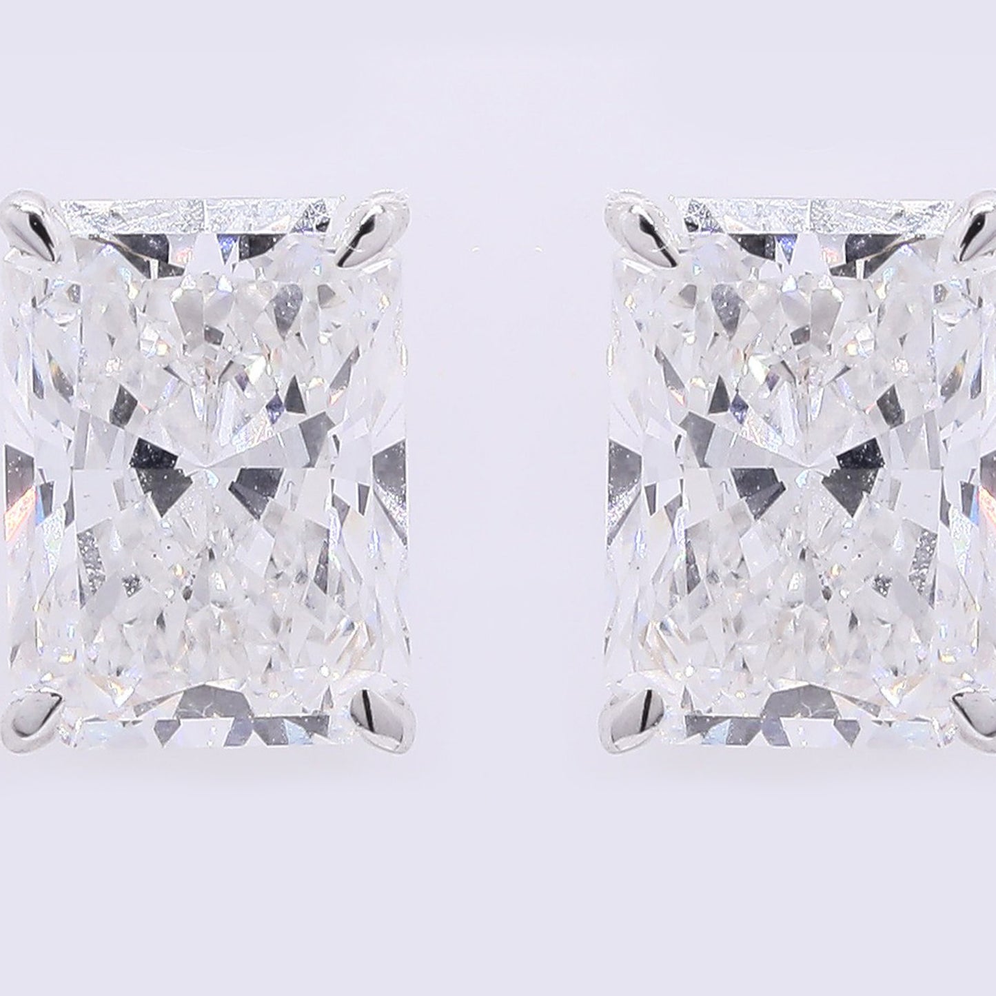 3.74 Carats Lab Grown Diamond 14K Gold Earrings