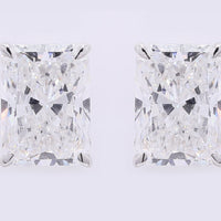 3.74 Carats Lab Grown Diamond 14K Gold Earrings