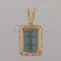 3.19 Ct Octagon Tourmaline 9K Gold Pendant
