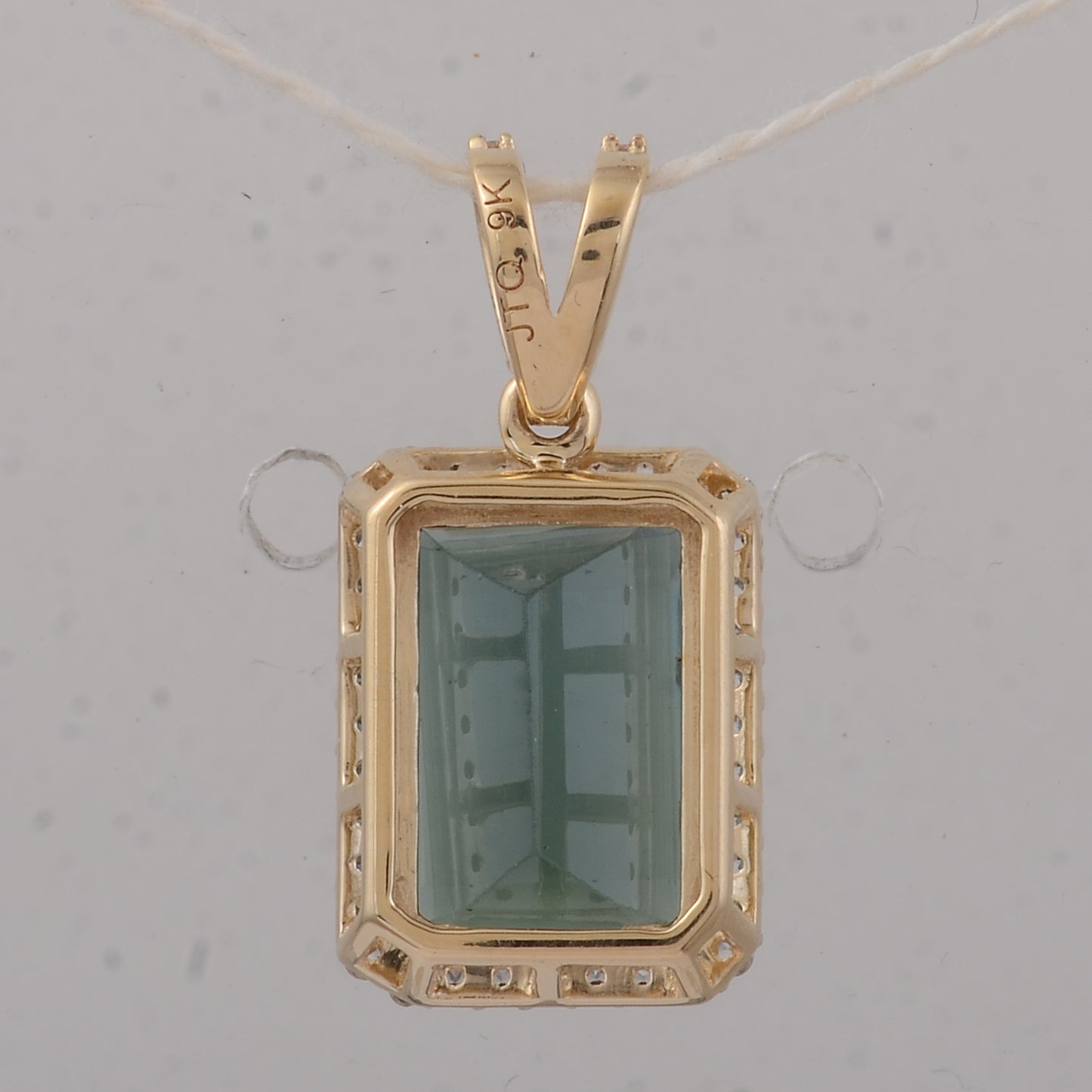 3.19 Ct Octagon Tourmaline 9K Gold Pendant