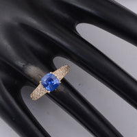 1.78 Ct Cushion Sapphire 9K Gold Ring