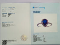 1.51 Ct Pear Mixed Cut Natural Sapphire 14K Gold Ring