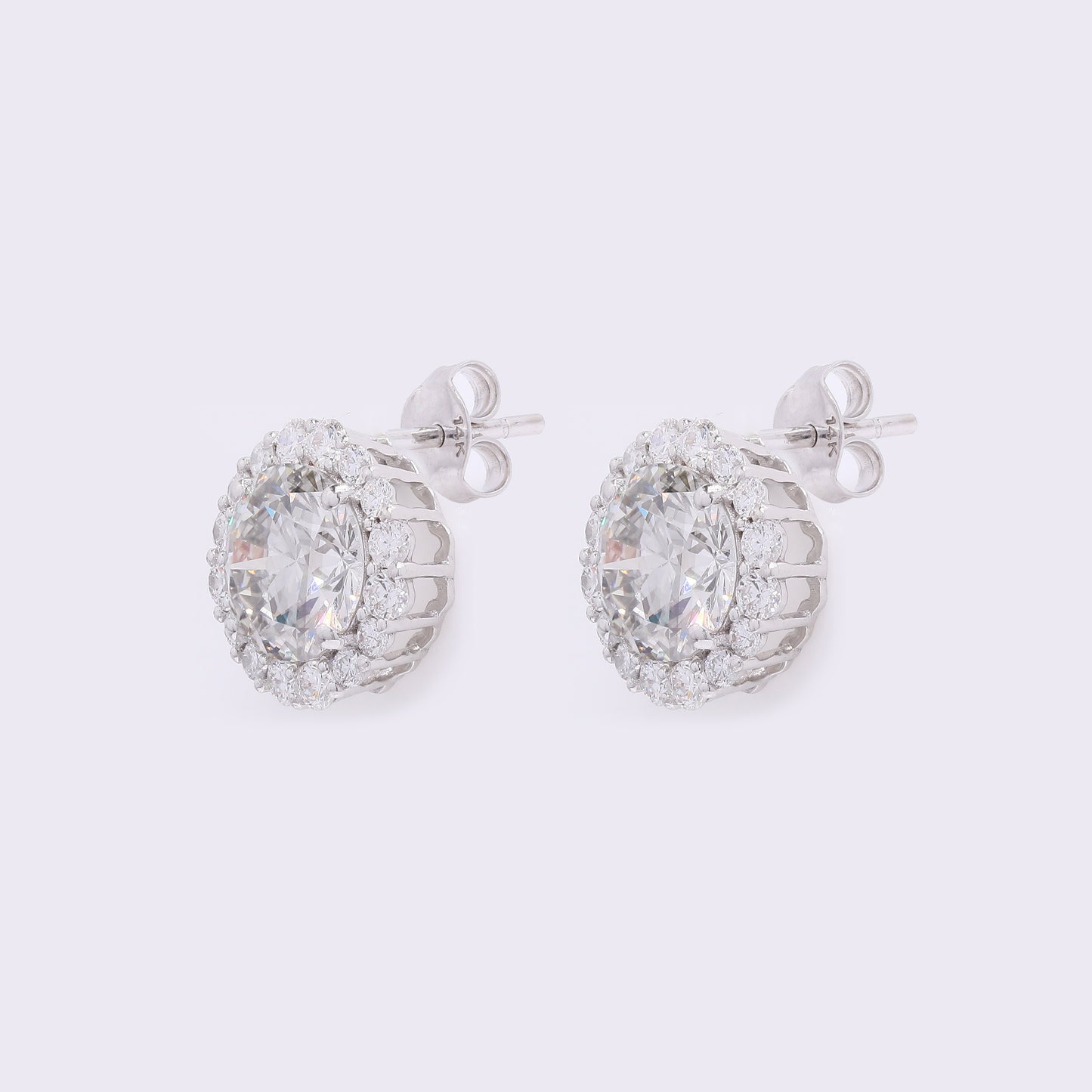 3.67 Carats Lab Grown Diamond 14K Gold Earrings