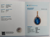 2.05 Ct Oval Mixed Cut Natural Sapphire 14K Gold Pendant