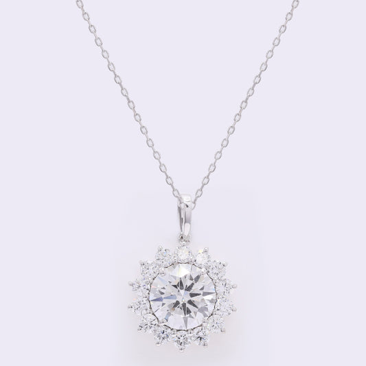 3.11 Carats Lab Grown Diamond 14K Gold Pendant