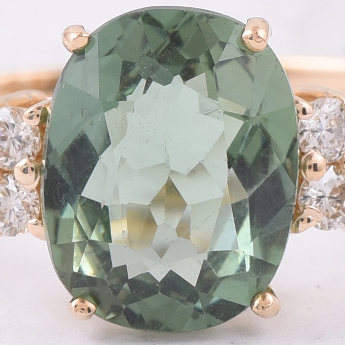2.35 Ct Cushion Natural Apatite 14K Gold Ring