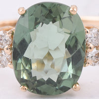 2.35 Ct Cushion Natural Apatite 14K Gold Ring
