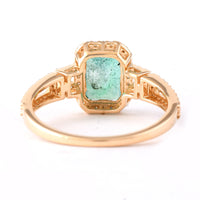 1.82 Ct Octagon Step Cut Natural Emerald 14K Gold Ring