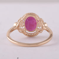 2.50 Ct Oval Ruby 9K Gold Ring