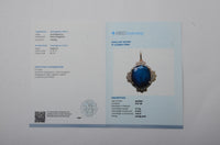 4.54 Ct Oval Mixed Cut Natural Sapphire 14K Gold Pendant