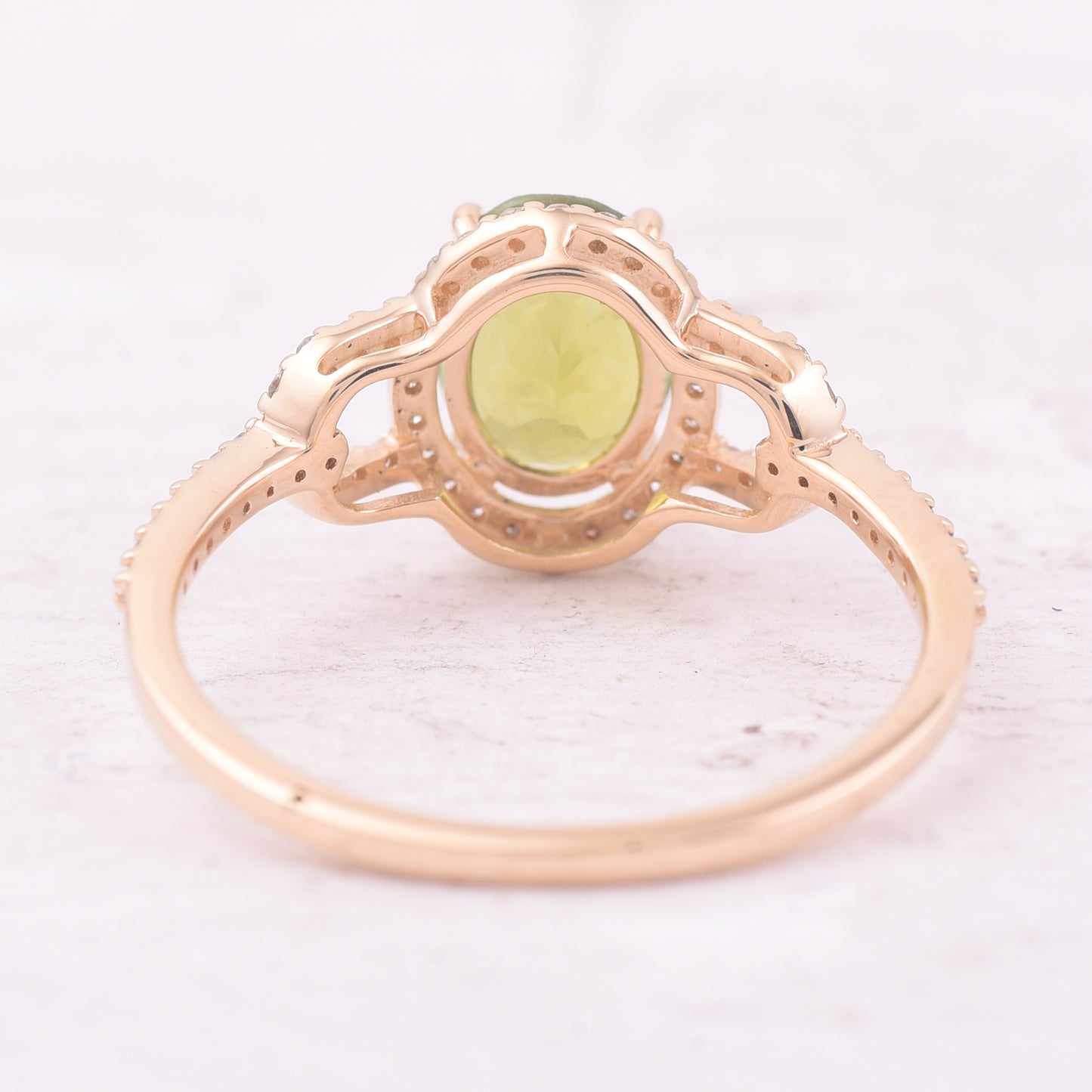 1.49 Ct Oval Mixed Cut Natural Green Tourmaline 14K Gold Ring