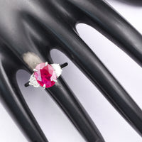 3.95 Ct Oval Cut Natural Corundum Ruby 950 Platinum Ring