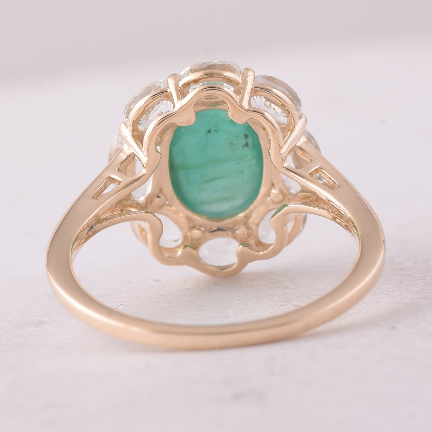 3.79 Ct Oval Emerald 9K Gold Ring