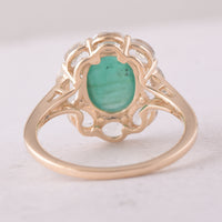 3.79 Ct Oval Emerald 9K Gold Ring