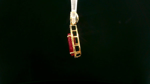 4.62 Ct Oval Ruby 14K Gold Pendant