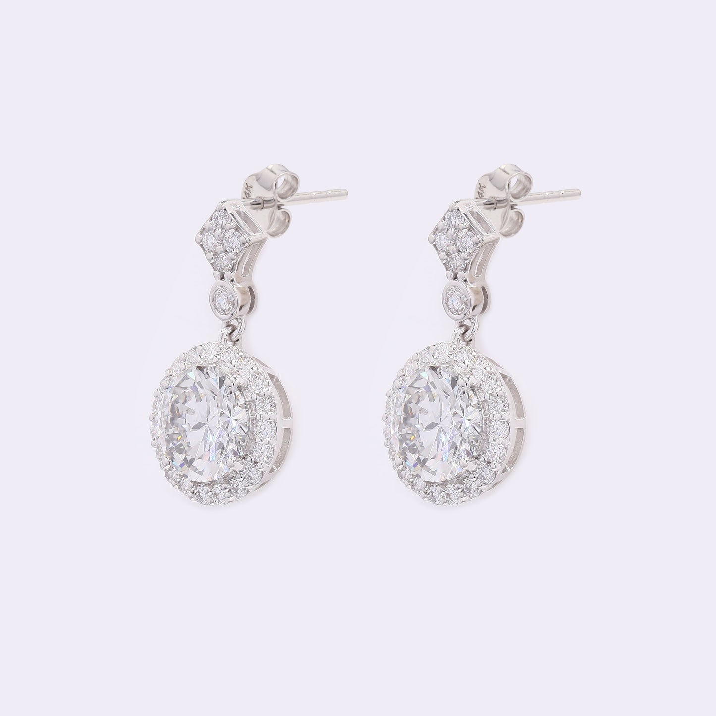 3.83 Carats Lab Grown Diamond 14K Gold Earrings