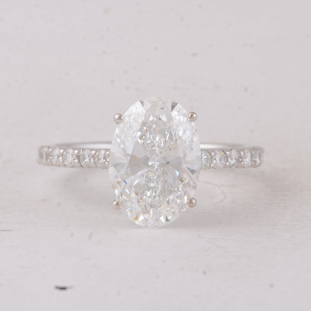 3.40 Carats Lab Grown Diamond 14K Gold Ring
