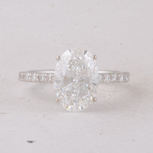 3.40 Carats Lab Grown Diamond 14K Gold Ring