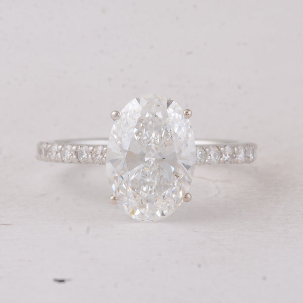 3.40 Carats Lab Grown Diamond 14K Gold Ring