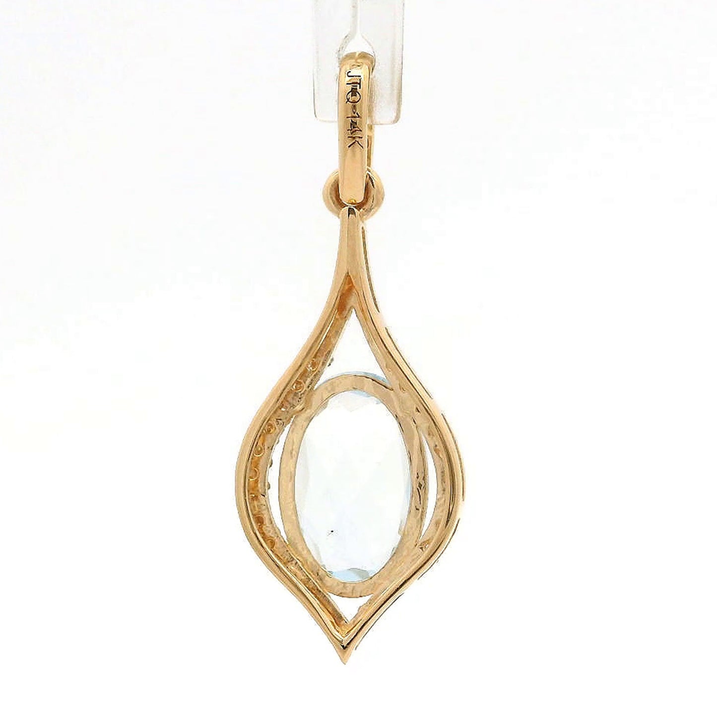 1.11 Ct Oval Aquamarine 14K Gold Pendant