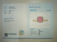 1.22 Ct Oval Cabochon Cut Natural Pink Tourmaline 14K Gold Ring