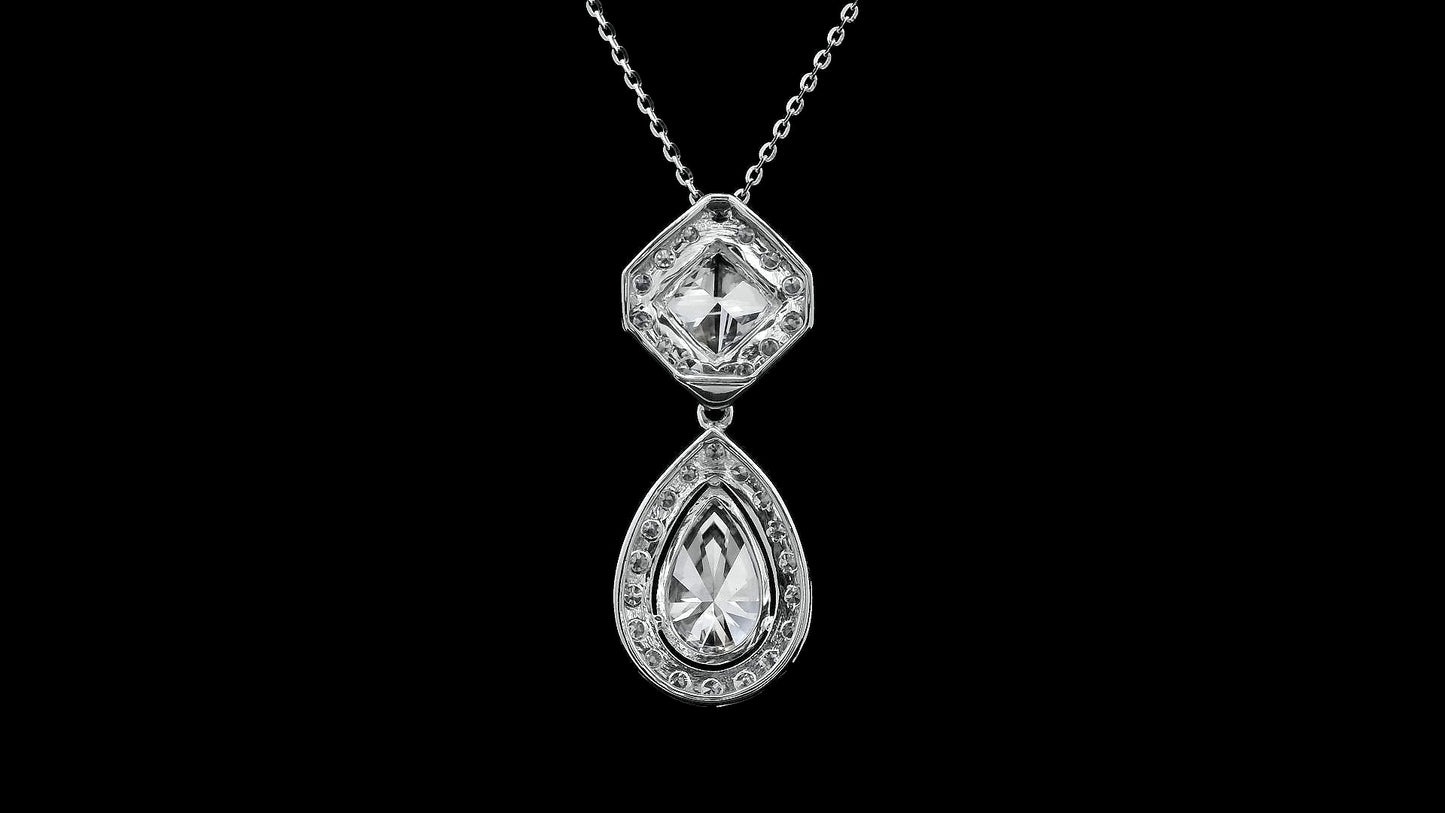 3.22 Carats Lab Grown Diamond 14K Gold Pendant