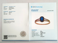 1.47 Ct Oval Mixed Cut Natural Sapphire 14K Gold Ring