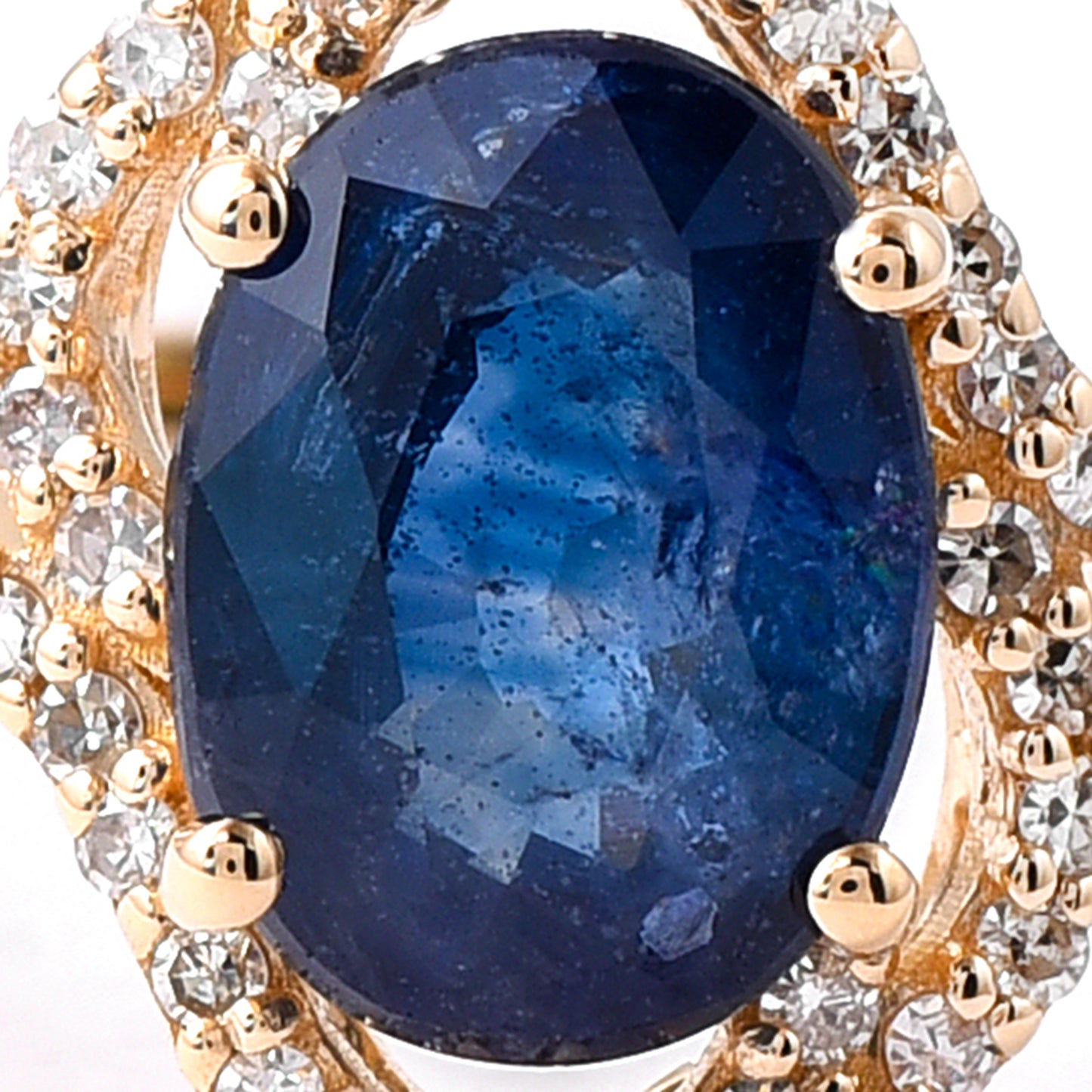 1.56 Ct Oval Mixed Cut Natural Sapphire 14K Gold Ring