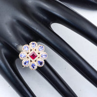 1.96 Ct Square Rubellite 14K Gold Ring