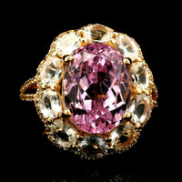 9.93 Ct Oval Kunzite 14K Gold Ring