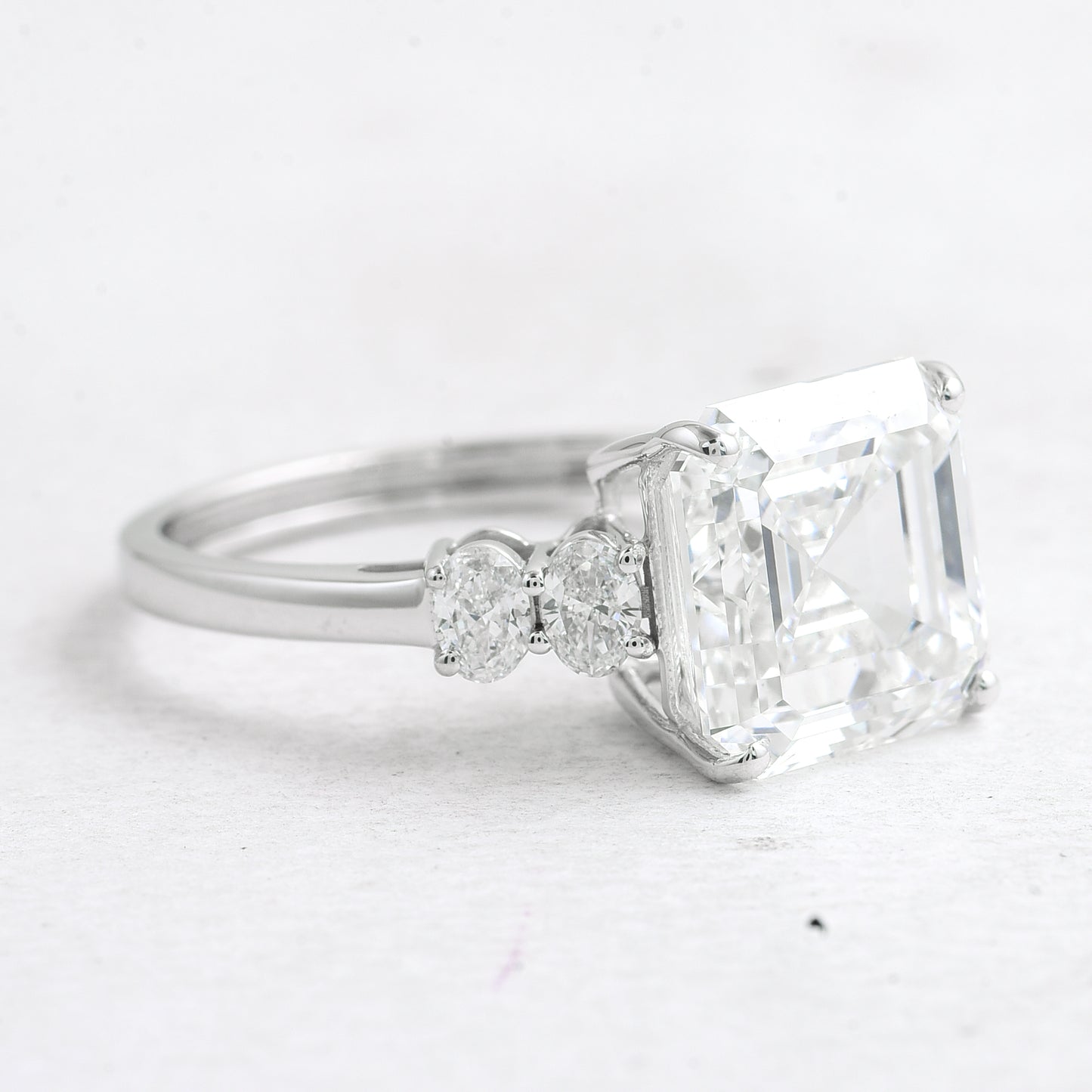 5.49 Ct Asscher Lab Grown Diamond 14K Gold Ring