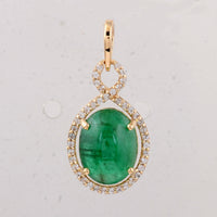 2.95 Ct Oval Emerald 9K Gold Pendant