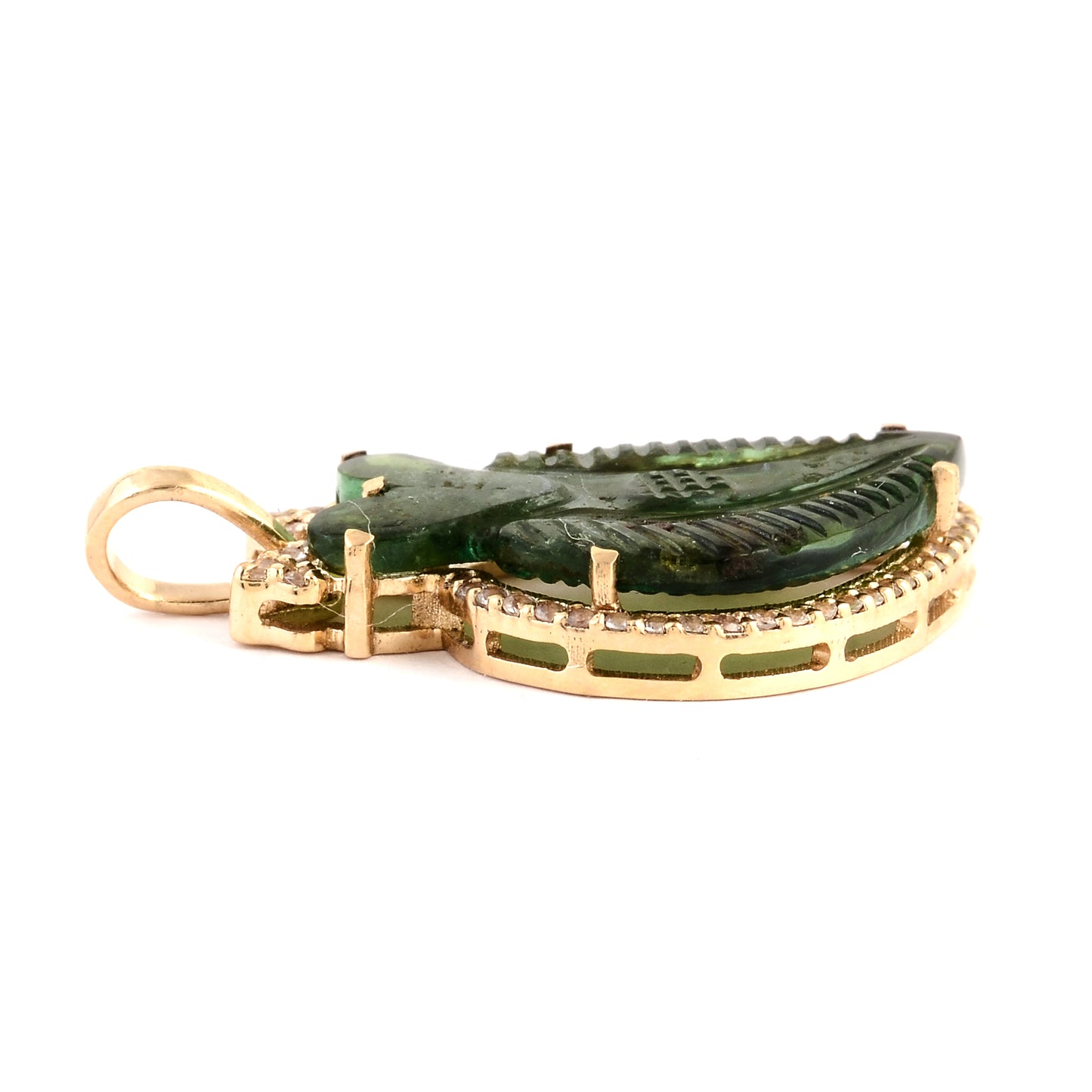 3.67 Ct Fancy Tourmaline 14K Gold Pendant