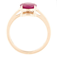 2.81 Ct Round Mixed Cut Natural Corundum Ruby 14K Gold Ring