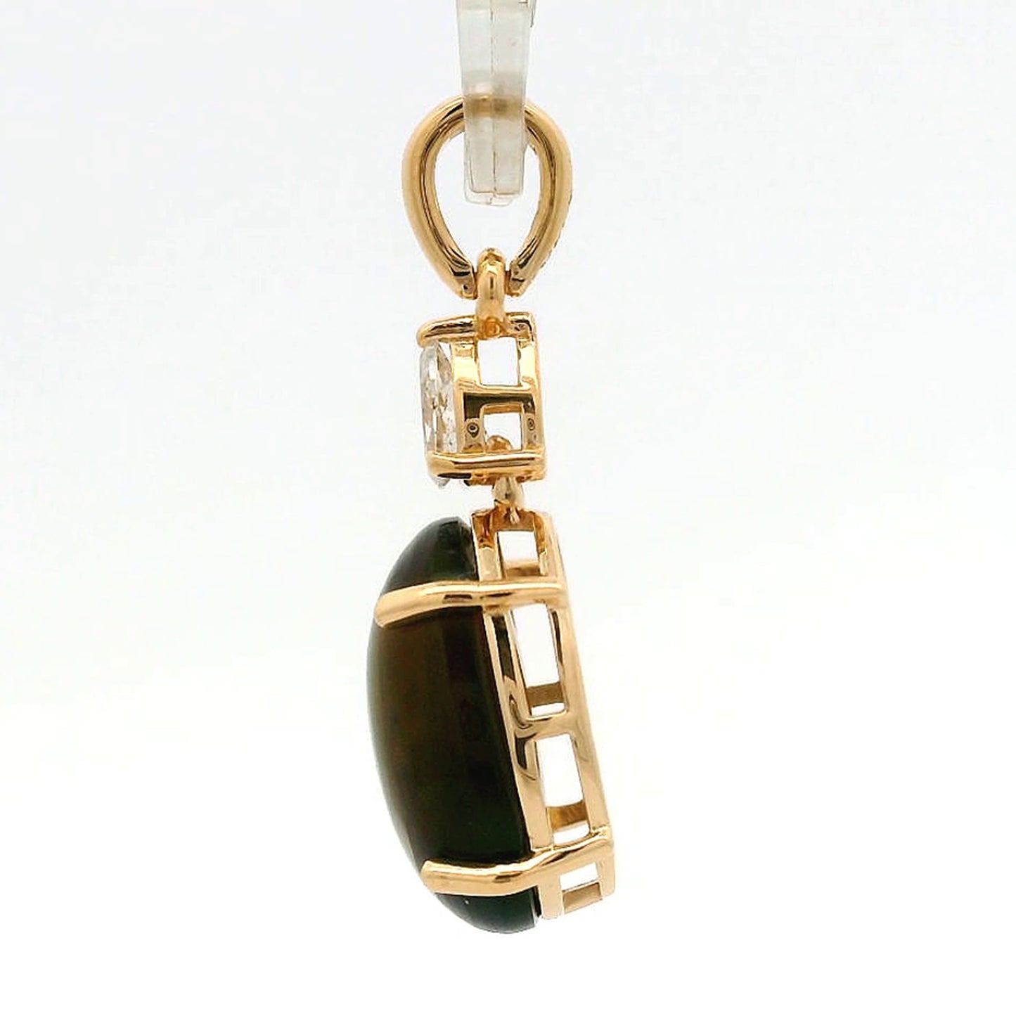 2.83 Ct Oval Black Opal 14K Gold Pendant