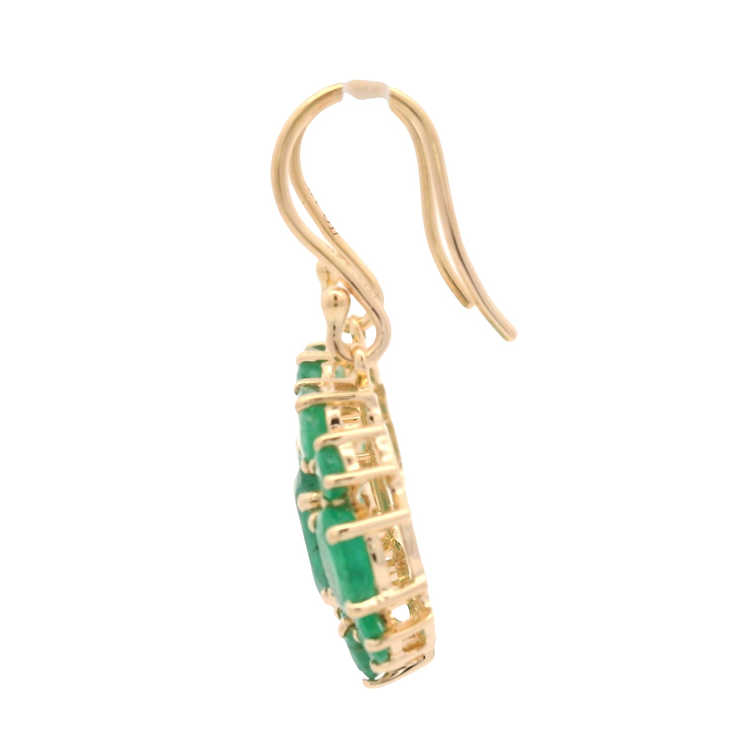 6.70 Ct Oval Emerald 14K Gold Earrings