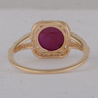2.79 Ct Round Ruby 9K Gold Ring