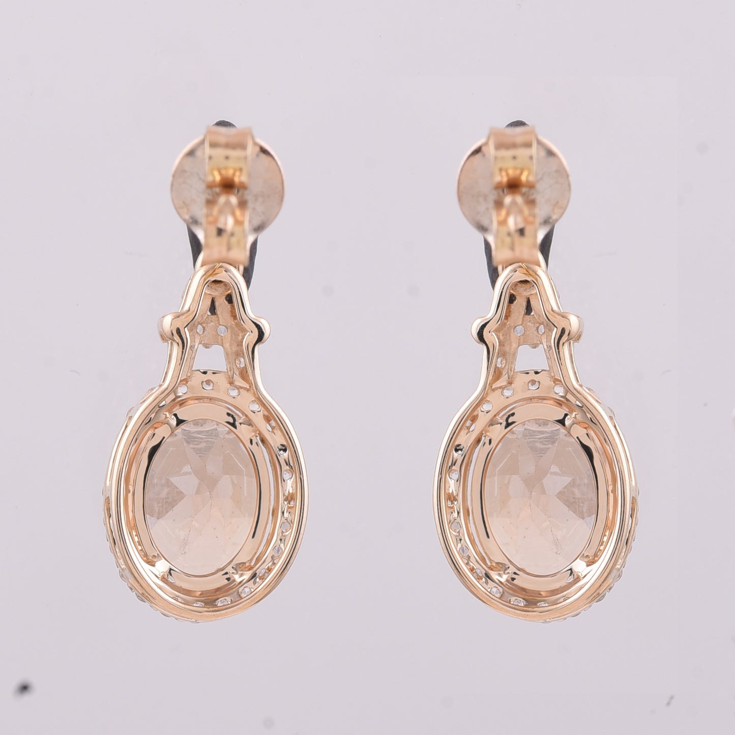 2.69 Ct Oval Tourmaline 9K Gold Earrings