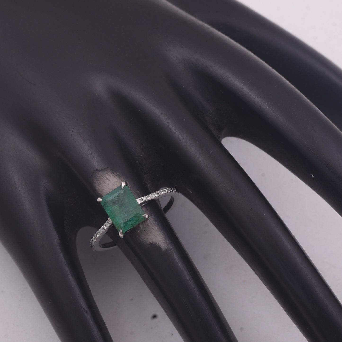 1.83 Ct Octagon Step Cut Natural Emerald 950 Platinum Ring